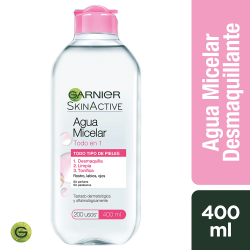 AGUA MICELAR 400ML CLASICA DE GARNIER SKIN ACTIVE